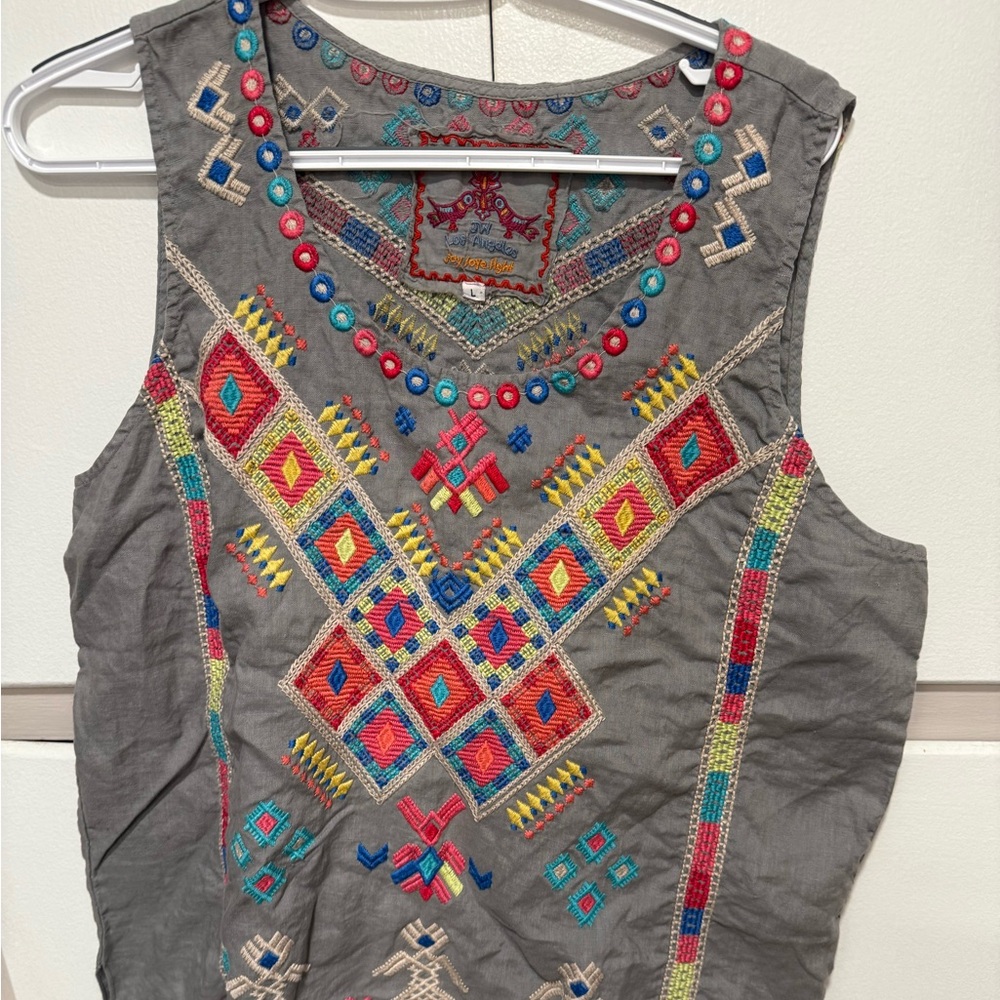 Johnny Was Embellished Blouse large tank